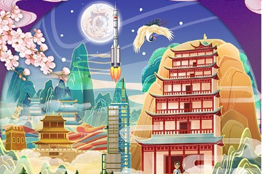 Digital illustration: Dreamlike Dunhuang