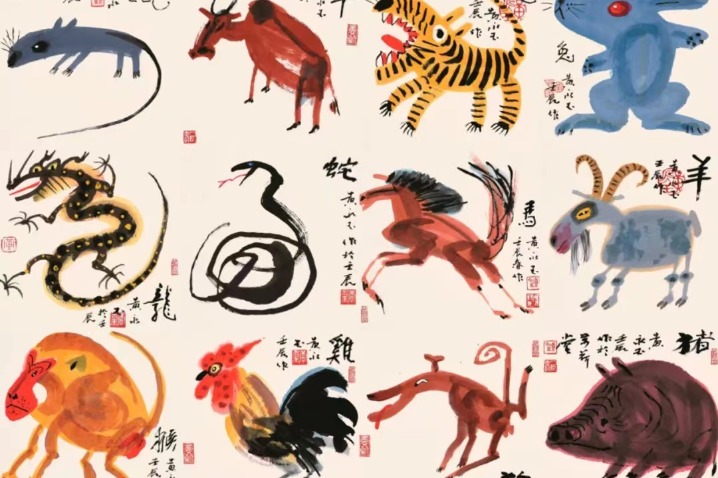 Animal-themed art exhibition in Beijing commemorates two art masters