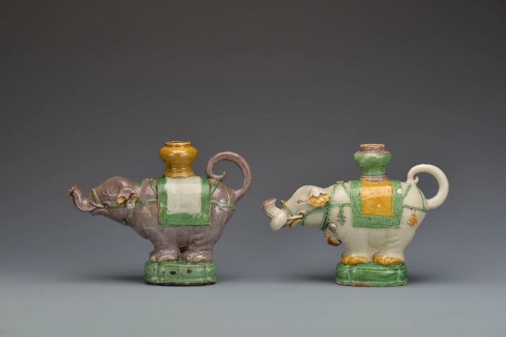 Elegant 16th-century elephant-shaped ewers