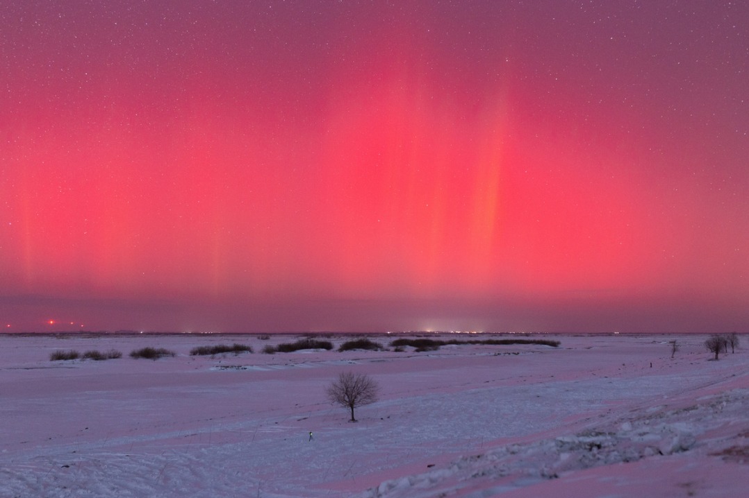 Spectacular aurora in NE China's Heilongjiang