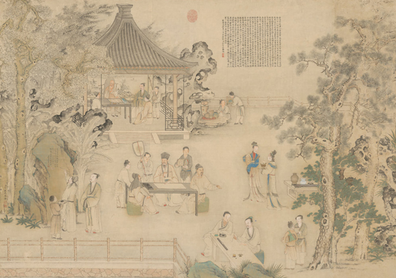 The Palace Museum collection portrays ancient literary gatherings