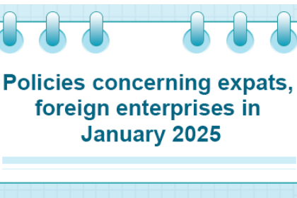 Policies concerning expats, foreign enterprises in January 2025