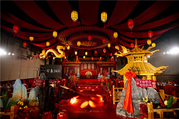 Traditional Chinese wedding in Tai'an infused with cultural heritage