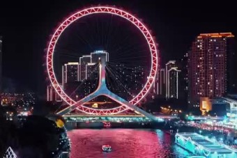 ​The night of Tianjin is nestled on its bridges