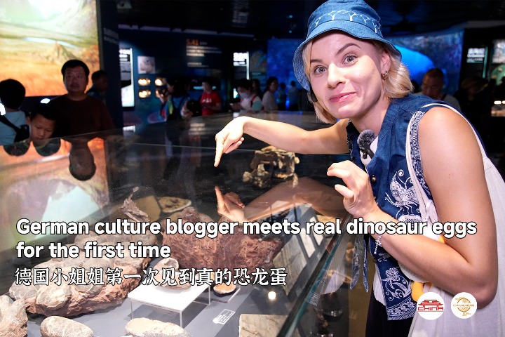 German culture blogger meets real dinosaur eggs for the first time