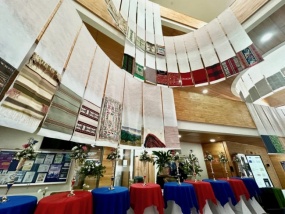 Rainbow Mountain textile from Zhangye exhibited in Chile