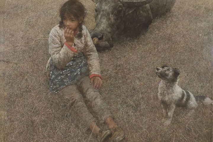 Oil paintings of He Duoling on display at Suzhou Museum