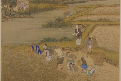 Ancient painting captures harvest scene in summer