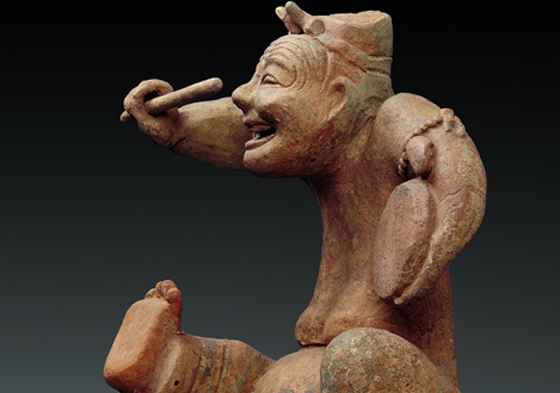 Tomb figurine of Eastern Han comedian now in museum collection