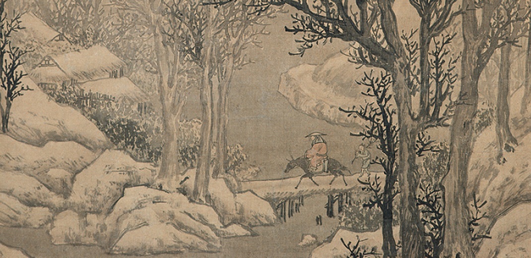 Snow scene in crisp winter air captured by Wen Zhengming