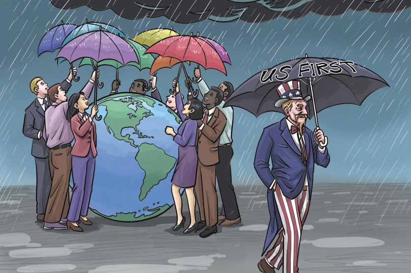 Cartoon: America first, planet last