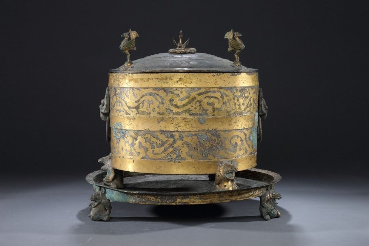 Silvered bronze wine vessel reflects Han Dynasty luxury and imagination