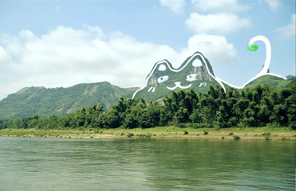 Guilin karst peaks form adorable feline silhouettes