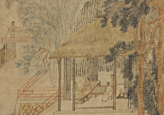 Ancient painting captures summer leisure under banana leaves