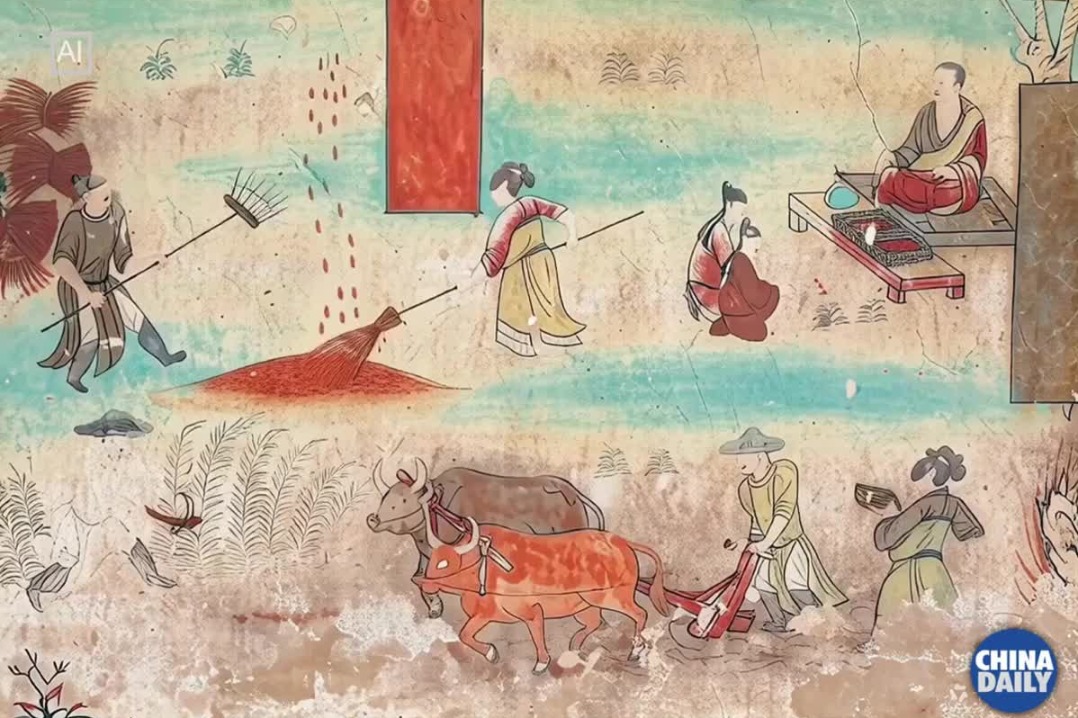 Farming in Dunhuang murals